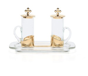 Ampułki stylowe na szklanej tacy