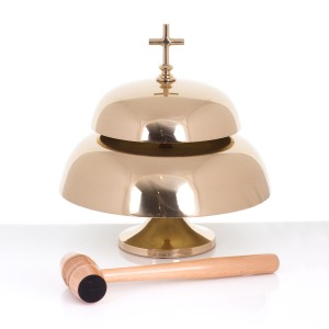 Gong mosiądz drewniany młotek 33 cm