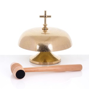 Gong mosiądz drewniany młotek 24 cm