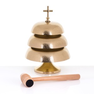 Gong mosiądz drewniany młotek 36 cm