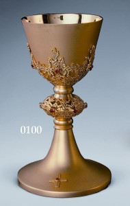 Kielich nodus ażurowy z rubinami