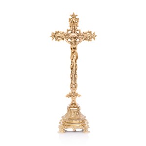 Krzyż ołtarzowy mosiądz 40 cm