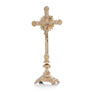 Krzyż ołtarzowy mosiężny 40 cm