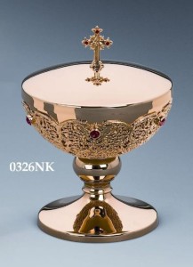 Puszka śr12 niska czerwone kamienie w koszyczku