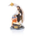 Święta Rodzina z barankiem pod łukiem ze złotą gwiazdą – szopka Classic 11 cm