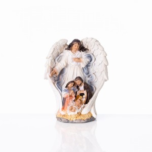 Szopka bożonarodzeniowa Święta Rodzina z aniołem 13 cm Classic