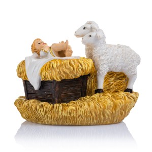 Figurka - Dzieciątko Jezus - baranki - 10 cm - Classic
