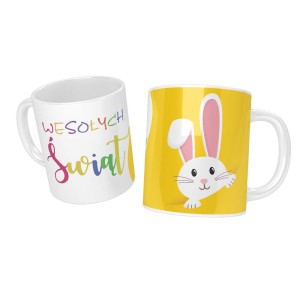 Kubek wielkanocny z zającem