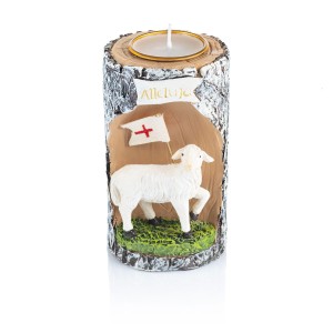 Świecznik z barankiem wielkanocnym 8 cm