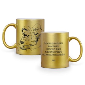 Kubek metaliczny ze Świętą Rodziną