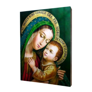 Obraz religijny na desce lipowej, Matka Boża Dobrej Rady