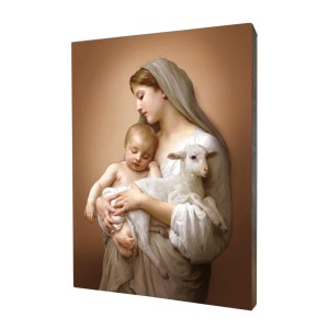 Obraz religijny na desce lipowej, Matka Boża