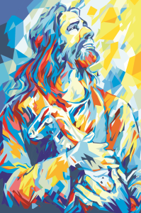 Haft Diamentowy DIY Jezus z Barankiem Pop-Art