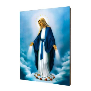Obraz religijny na desce lipowej, Matka Boża Niepokalana