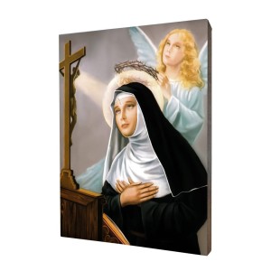 Obraz religijny na desce lipowej, święta Rita z Cascii