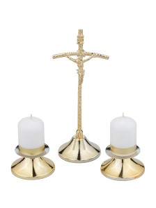 Komplet kolędowy metalowy papieski złoty