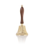 Dzwonek pojedynczy mosiężny zdobiony