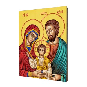 Obraz religijny na desce lipowej, Święta Rodzina
