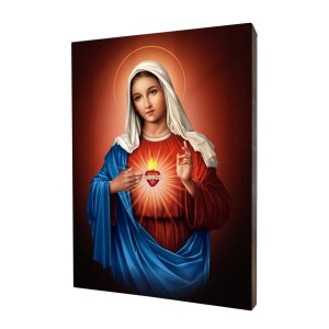 Obraz religijny na desce lipowej, Serce Maryi