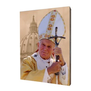 Obraz religijny na desce lipowej, Jan Paweł II