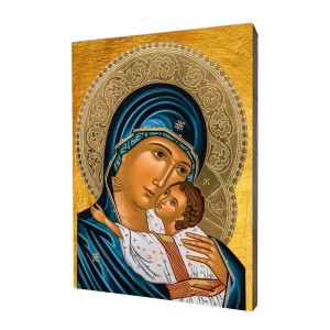 Obraz religijny na desce lipowej, Matka Boża