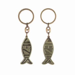 Brelok - rybka chrześcijańska - Ichtys - Jezus - powłoka satynowa