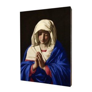 Obraz religijny na desce lipowej, Matka Boża