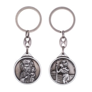 Brelok - Matka Boża Częstochowska - Św. Krzysztof