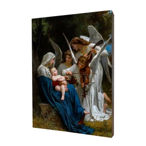 Obraz religijny na desce lipowej, śpiew Aniołów