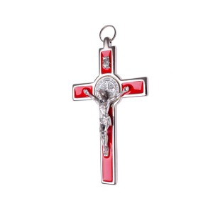 Krzyż Św. Benedykta metalowy 12 cm