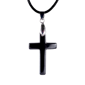 Naszyjnik - Krzyżyk Hematytowy
