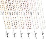 Różaniec - plastik - 6 mm - perłowa powłoka