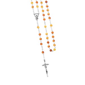 Różaniec - bursztyn syntetyczny - 6 mm