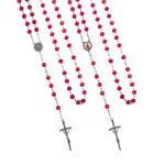 Różaniec - szkło - 6 mm - róża - kard. Stefan Wyszyński