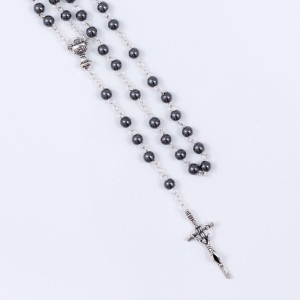 Różaniec - Pierwsza Komunia Święta - 6 mm - hematyt - Ematite