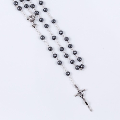 różaniec pierwszokomunijny z hematytu