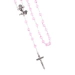 Różaniec do Pierwszej Komunii - naszyjnik - szkło - 6 mm