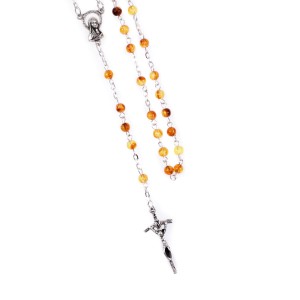 Różaniec - bursztyn syntetyczny - 5 mm