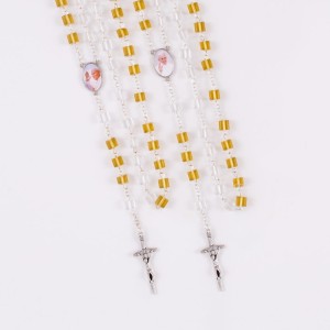 Różaniec szklany - Jan Paweł II - Papież Franciszek