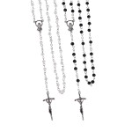 Różaniec - szkło - 4 mm - perłowa powłoka