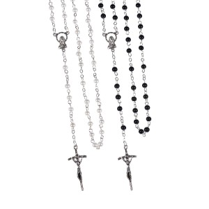 Różaniec - szkło - 4 mm - perłowa powłoka