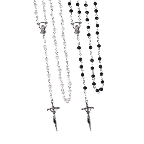 Różaniec - szkło - 4 mm - perłowa powłoka