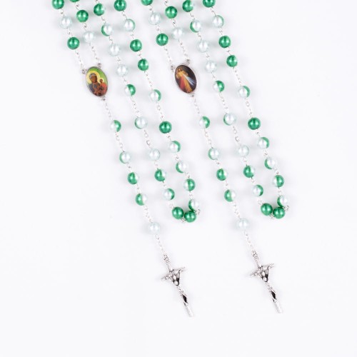 Różaniec szklany Matka Boża Częstochowska, Jezus Miłosierny