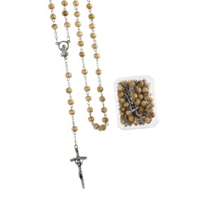 Różaniec - drewno - 6 mm - pudełko