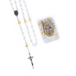 Różaniec - szkło - 6 i 8 mm - Matka Boża Kalwaryjska - pudełko