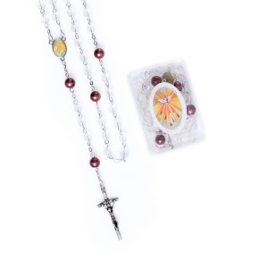 Różaniec - szkło - 6/8 mm - Duch Święty - pudełko