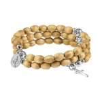 Bransoletka - różaniec na rękę - drewno - 6/8 mm - Jezus Miłosierny