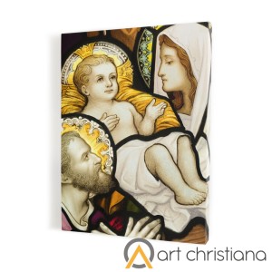 Święta Rodzina, obraz religijny na płótnie, witraż