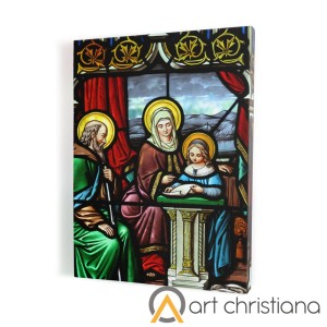 Święta Rodzina, obraz religijny na płótnie, witraż