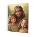 Jezus i dwie dziewczynki - obraz na płótnie